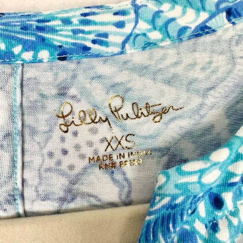 Lilly Pulitzer Easley T Shirt Dress Size XXS Amalfi Blue By The Seashore Vacay - Picture 7 of 8